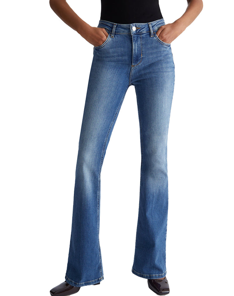 JEAN FLARE TAILLE HAUTE - DENIM BLEU FONCÉ