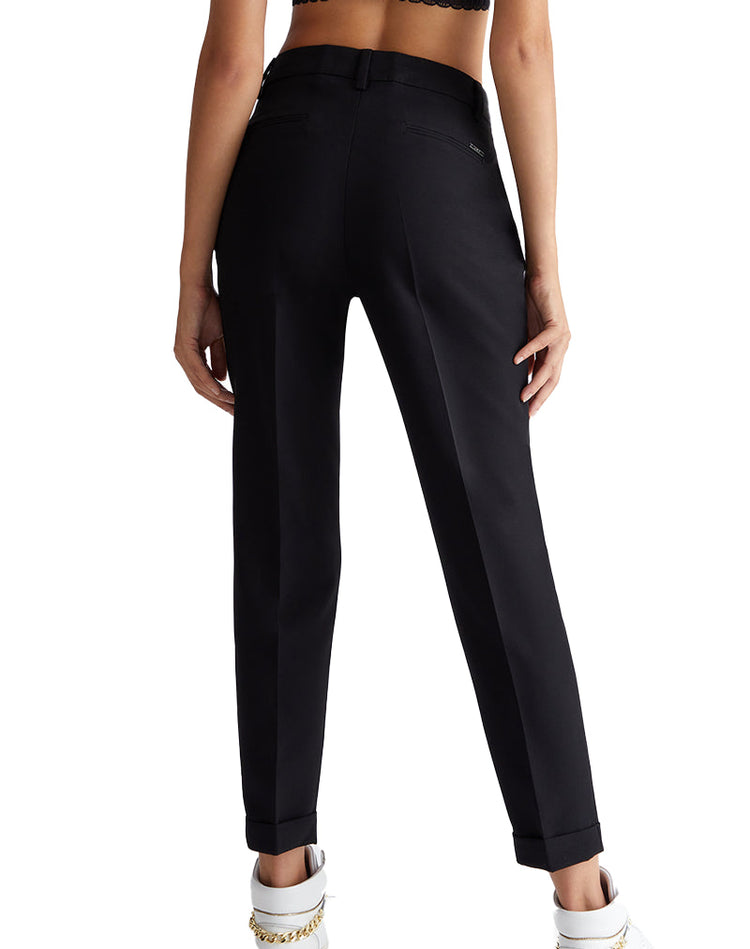 Pantaloni In Twill Stretch Donna - Nero