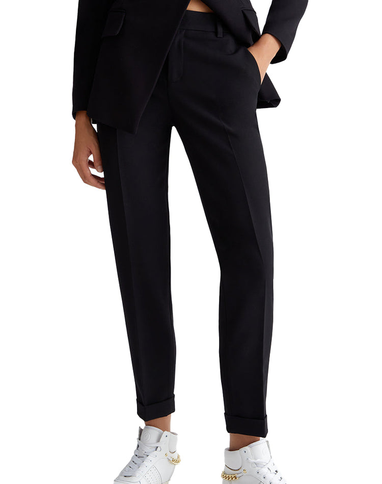 Pantaloni In Twill Stretch Donna - Nero