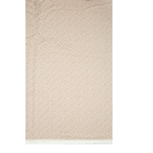 Stola Donna beige con logo monogram tono su tono