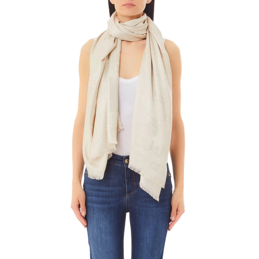 Foulard Donna in tinta unita con logo all over modella frontale