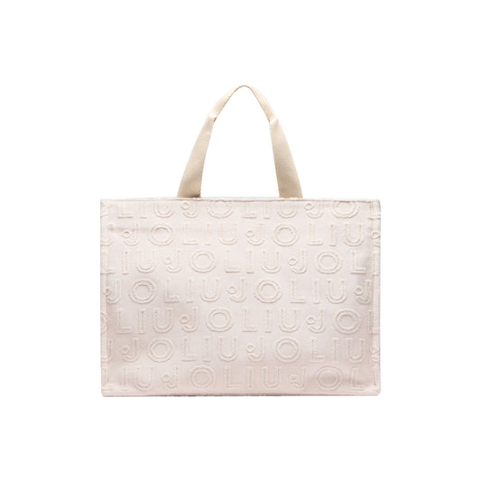 Borsa Donna tote logo jacquard Beige