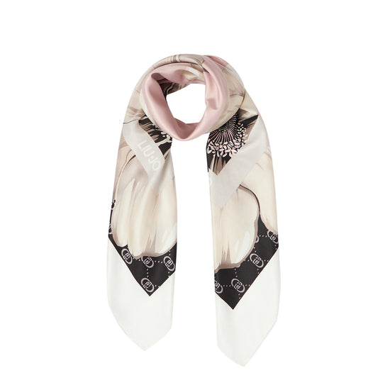 Foulard Donna in tessuto nero a fiori