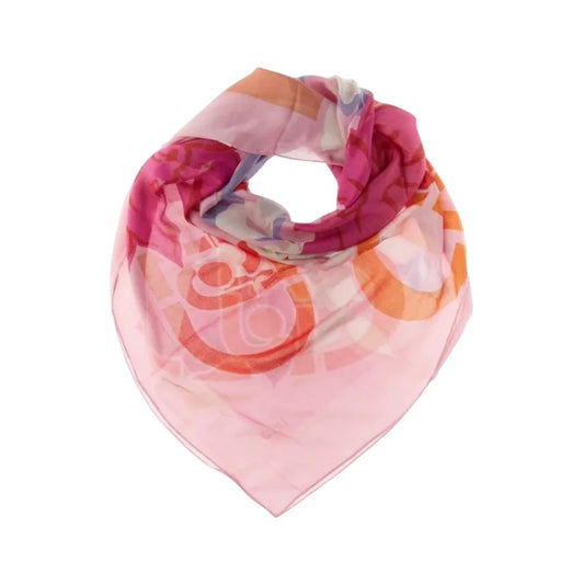 Women's Pink Floral Print Scarf
