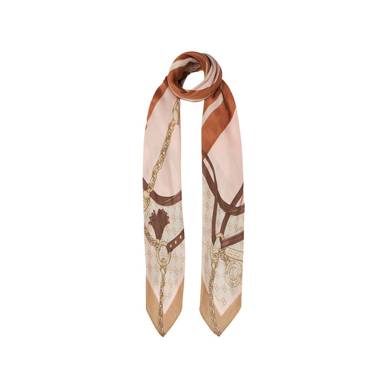 Foulard Donna in modal con stampa grafica beige