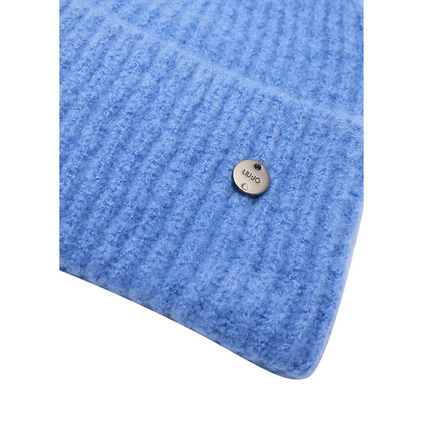 Berretto Donna beanie in maglia Blu dettaglio