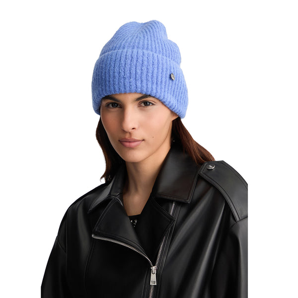 Berretto Donna beanie in maglia Blu modella