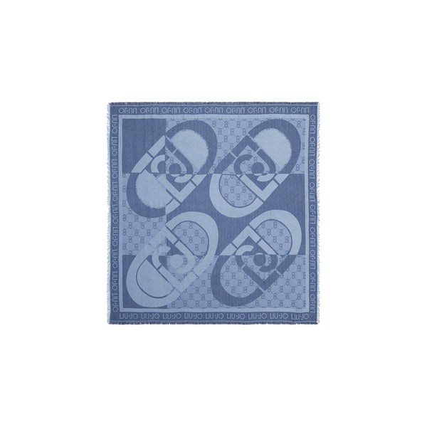 Foulard Donna con logo monogram Blu