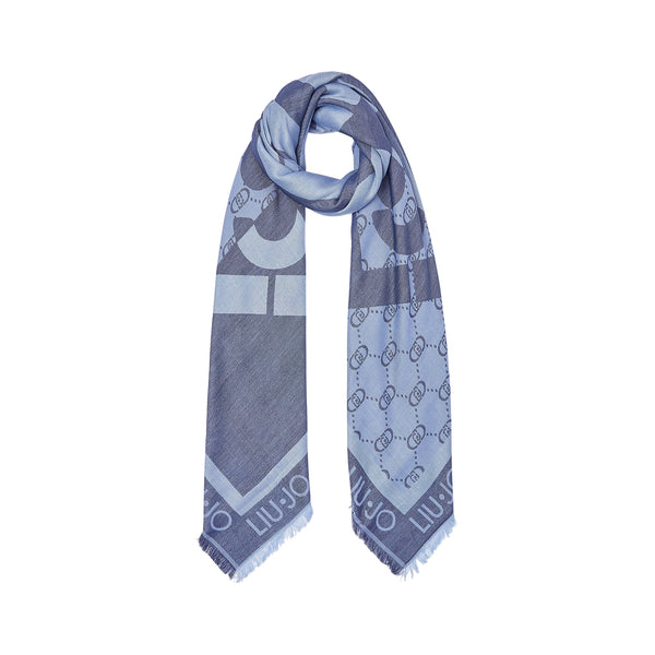 Foulard Donna con logo monogram Blu