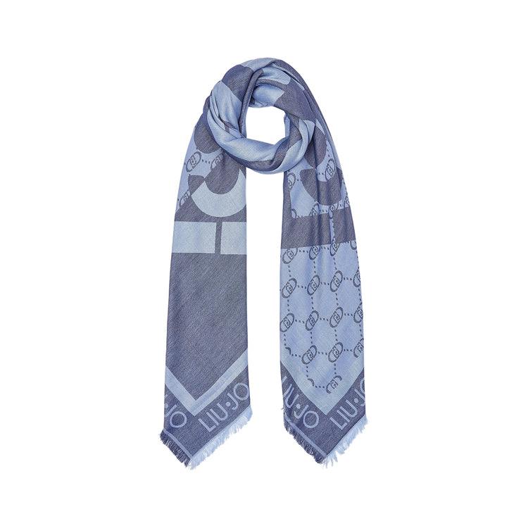 Foulard Donna con logo monogram Blu
