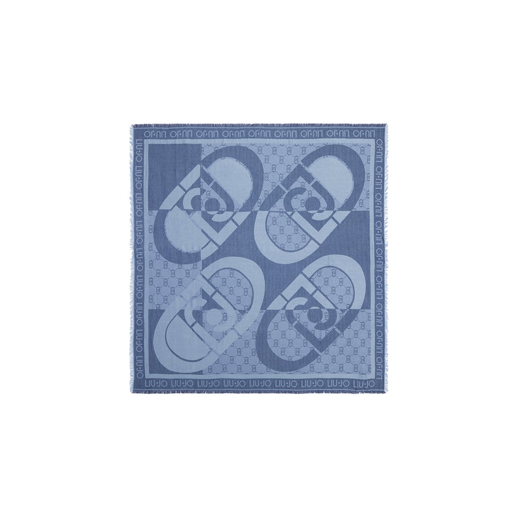 Foulard Donna con logo monogram Blu
