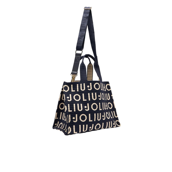 Borsa tote Donna media in maglia logata con tracolla