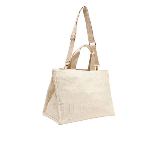 Borsa tote Donna media in maglia logata tinta unita