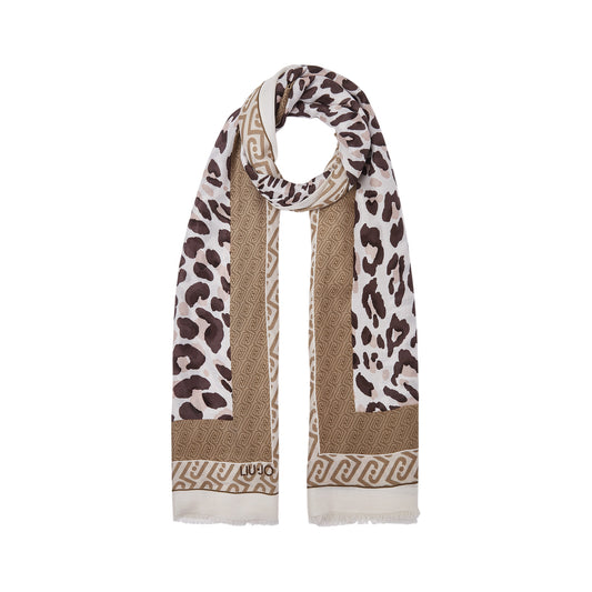 Foulard Donna con stampa animalier Beige
