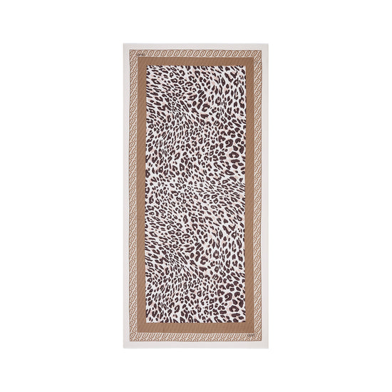 Foulard Donna con stampa animalier Beige
