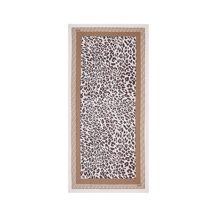 Foulard Donna con stampa animalier Beige