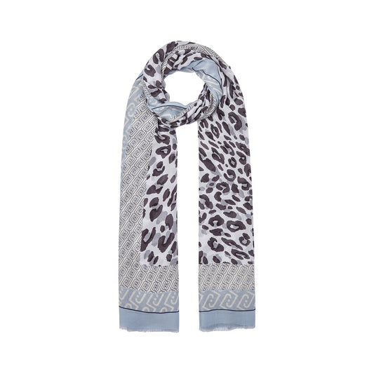Foulard Donna con stampa animalier Celeste