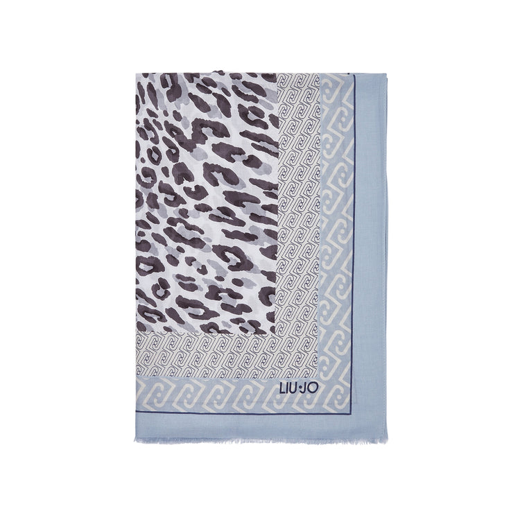 Foulard Donna con stampa animalier Celeste