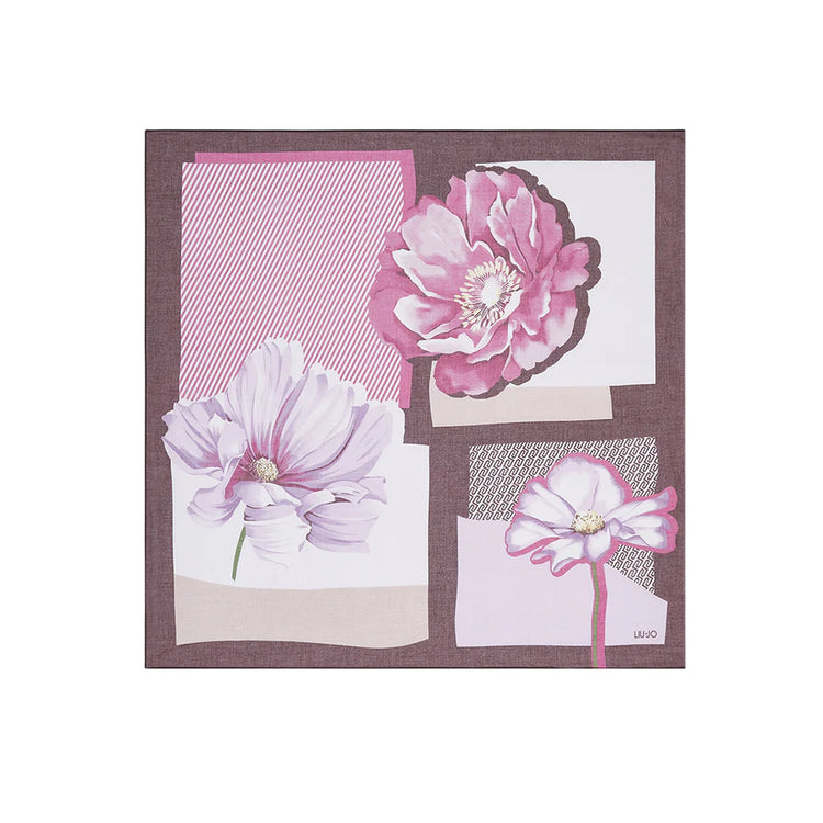 Foulard Donna con blocchi colore e fiori
