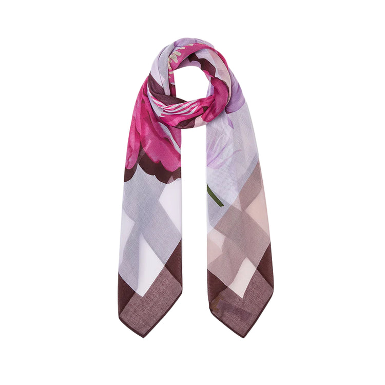 Foulard Donna con blocchi colore e fiori