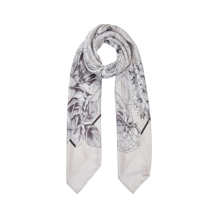 Foulard Donna con stampa floreale nera