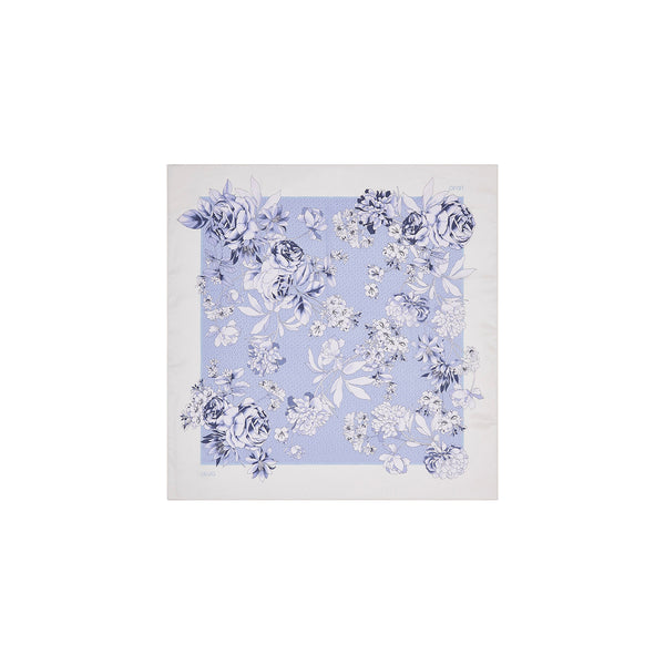 Foulard grande in tessuto a fiori azzurro