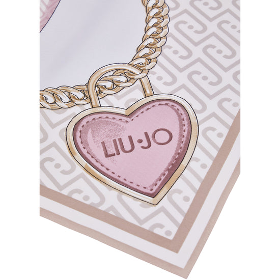 Foulard grande Donna con stampa fiocco e catene dettaglio