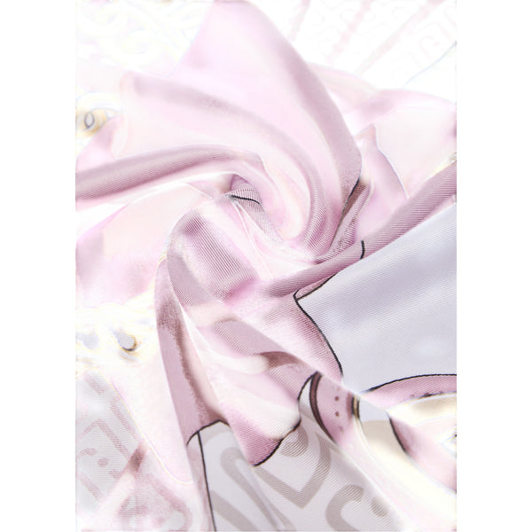 Foulard grande Donna con stampa fiocco e catene