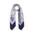 Foulard grande Donna con fiocco e catene Blu