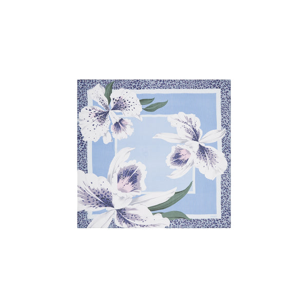 Foulard Donna con bordi animalier Blu