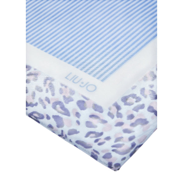 Foulard Donna con bordi animalier Blu dettaglio