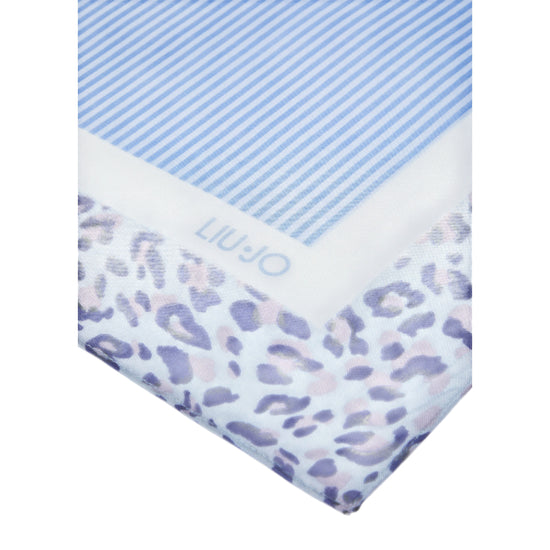 Foulard Donna con bordi animalier Blu dettaglio