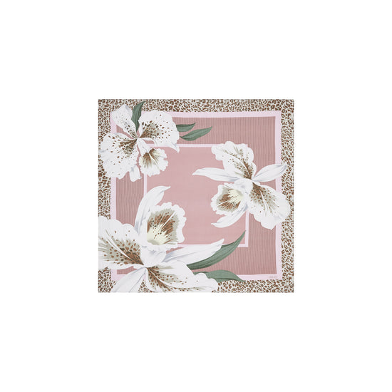 Foulard Donna con orchidea e dettagli animalier