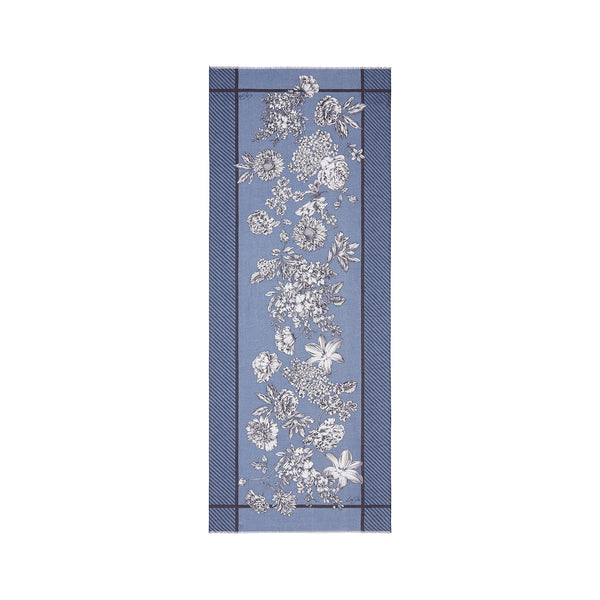 Stola Donna con fiori stampati Blu