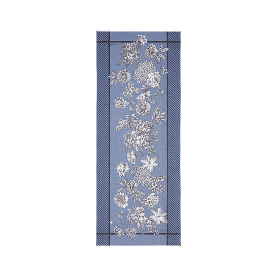 Stola Donna con fiori stampati Blu