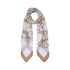 Foulard quadrato beige stampe gioielli 