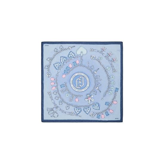 Foulard Donna Blu con stampe gioielli