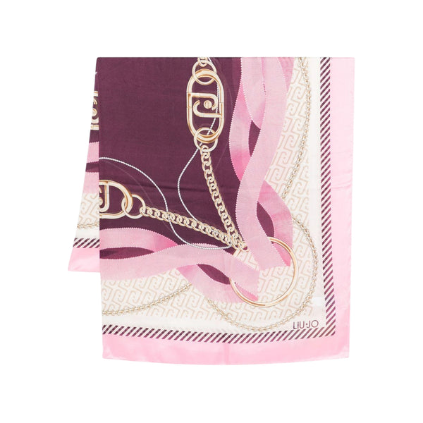 Foulard con stampe sulle tonalità del rosa