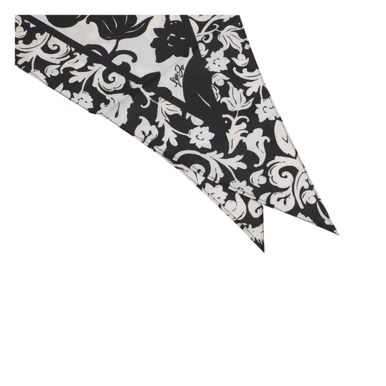Foulard bianco e nero stampa floreale