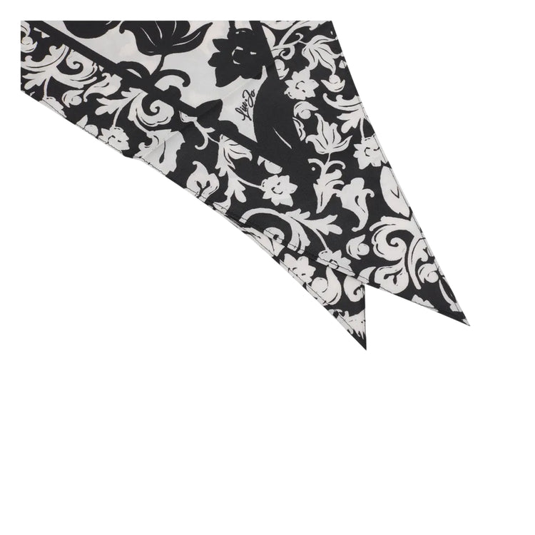 Foulard bianco e nero stampa floreale