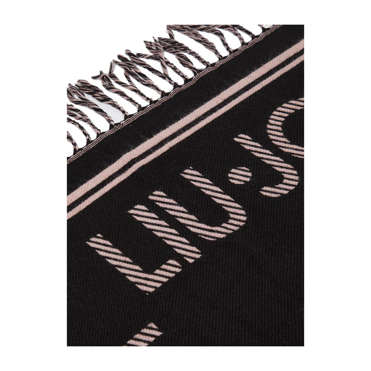 Stola jacquard Donna con logo monogram Nero dettaglio