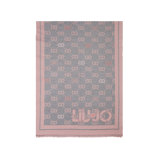 Stola Donna con logo jacquard Grigio