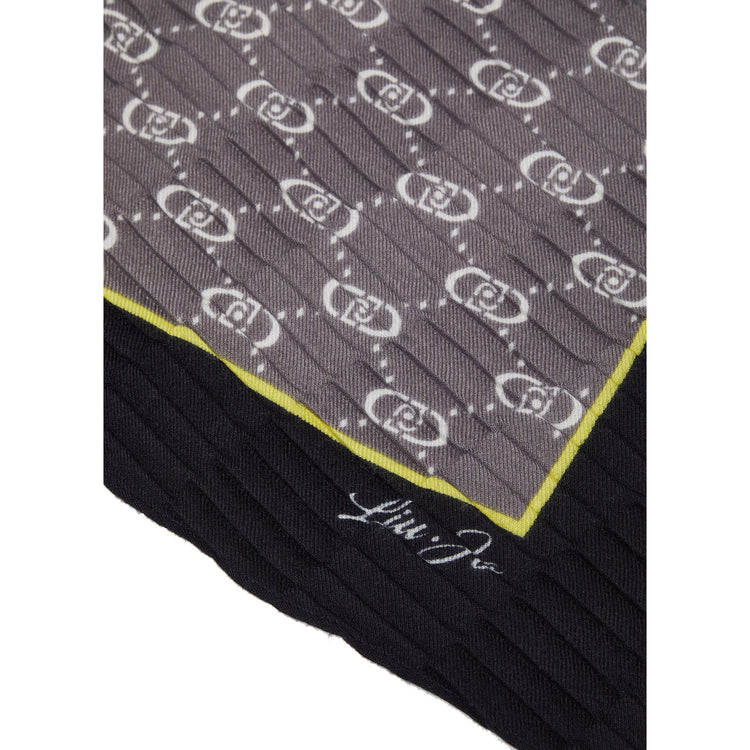 Foulard Donna plissé logato Nero dettaglio