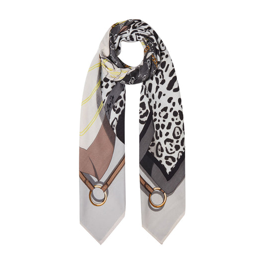 Foulard Donna con stampa grigio ghiaccio