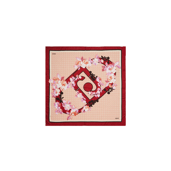 Foulard Donna Rosso con stampa floreale