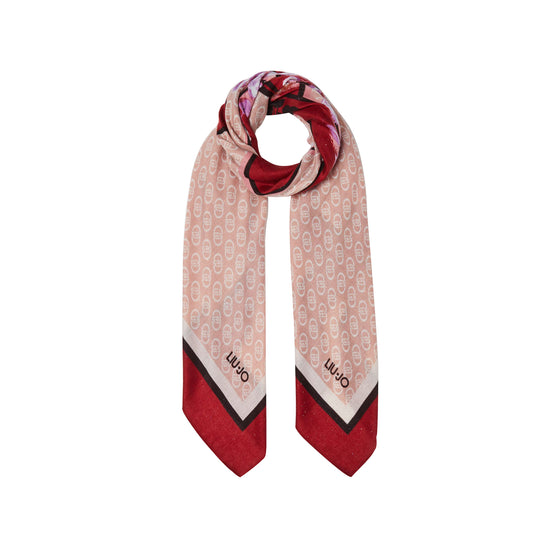 Foulard Donna Rosso con stampa floreale