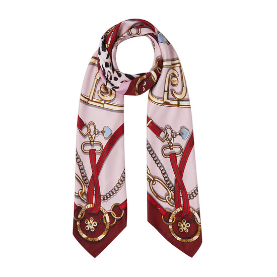 Foulard Donna con stampa patchwork rosa