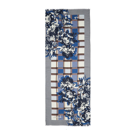 Stola Donna check floreale Blu