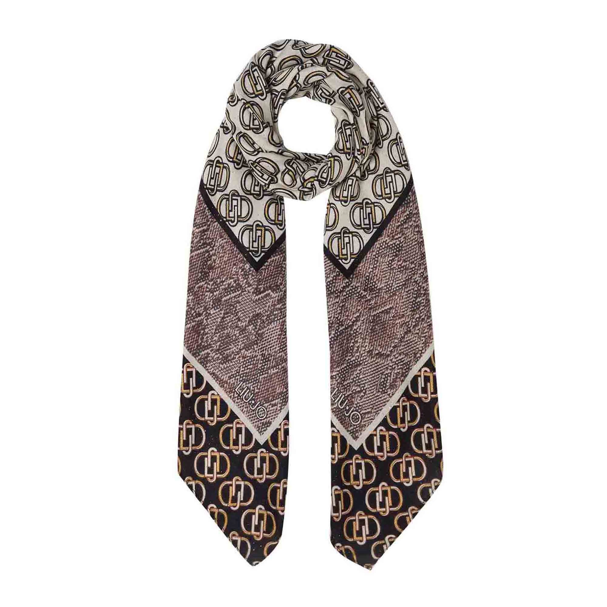 Foulard Donna in tessuto garzato marrone