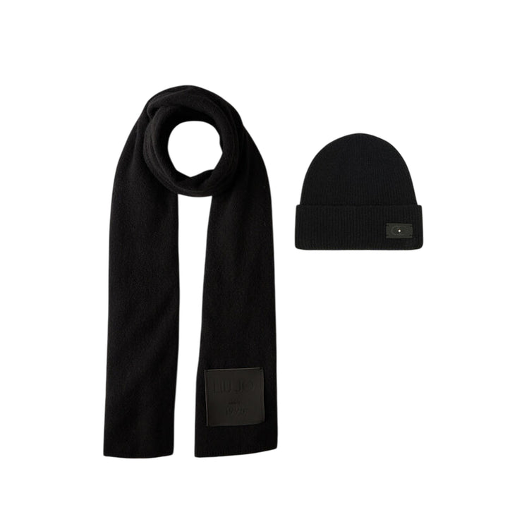 Set Berretto e Sciarpa Donna in nero
